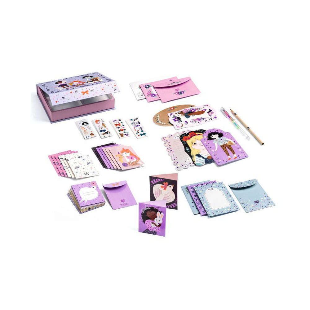 Djeco Lucille Correspondence Box Writing Stationery Set Kids 5y+