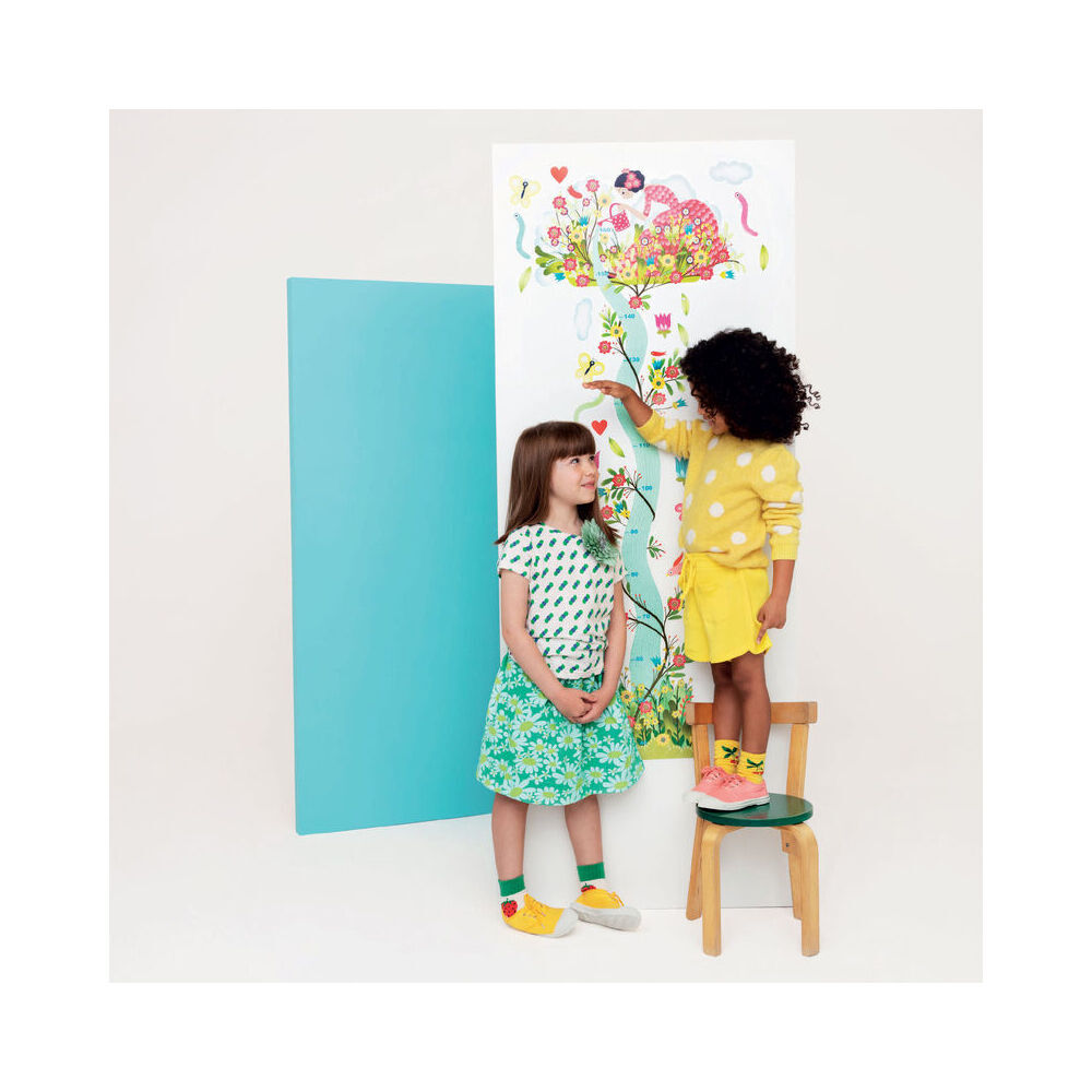 2PK Djeco Girl In The Garden Plastic Height Chart 62.5cm Wall Hanging 0m+