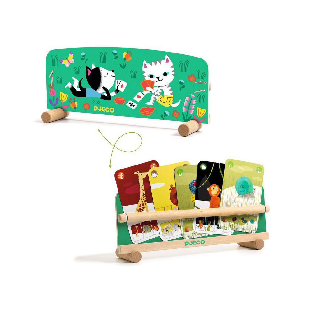 Djeco Standing Wooden Playing Card Game Holder 23x11cm Kids 3y+