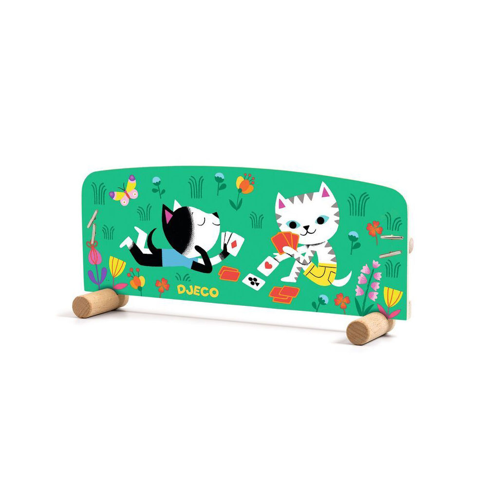 Djeco Standing Wooden Playing Card Game Holder 23x11cm Kids 3y+