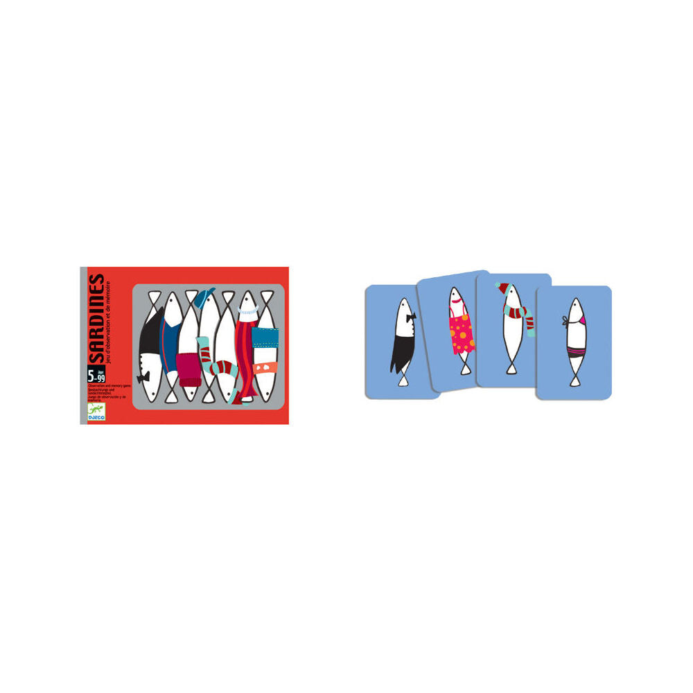 Djeco Sardines Memory Card Deck Game Kids/Children 5y+