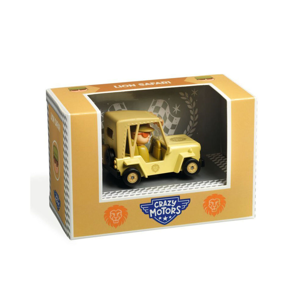 Djeco Lion Safari Crazy Motors 4x6cm Kids Play Toy 3y+