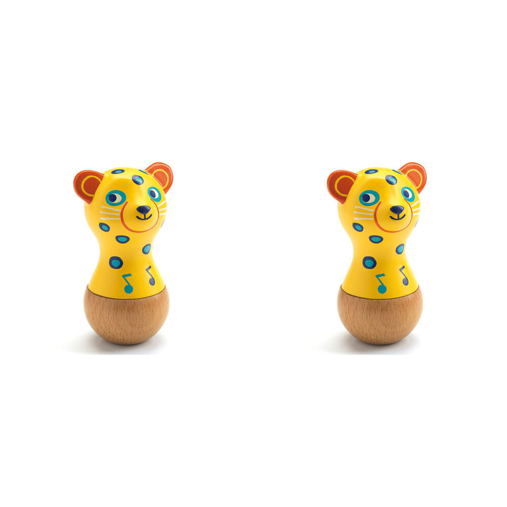 2PK Djeco Animambo Jaguar Maracas Kids Musical Play Toy 12m+