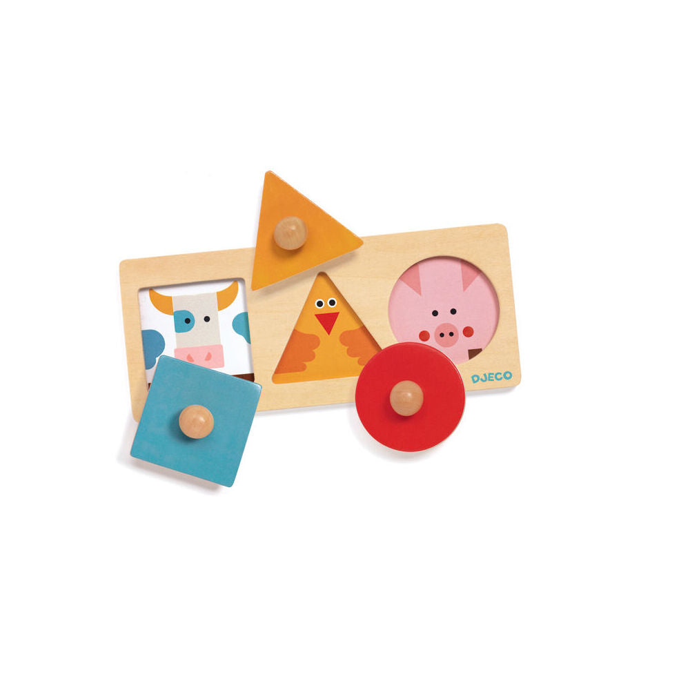 Djeco Formabasic Wooden Puzzle Kids 23cm Play Toy 12m+