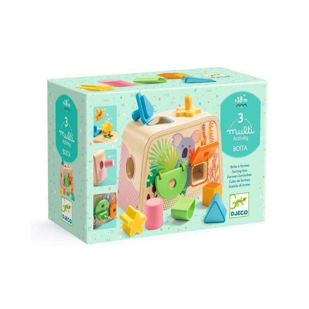 Djeco Wooden Multi Boita Shape Sorter Kids Educational Game 18m+