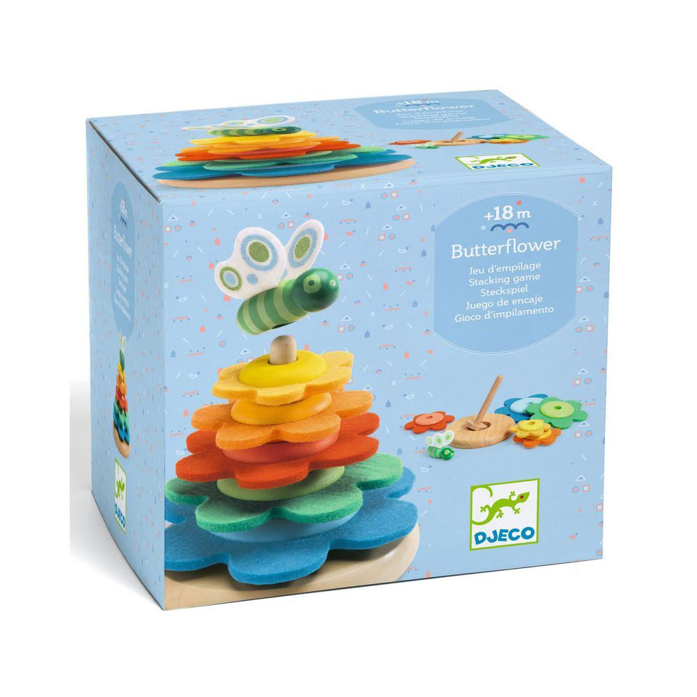 Djeco Butterflower Colourful Stacker 14x15cm Toy Kids/Children 18m+