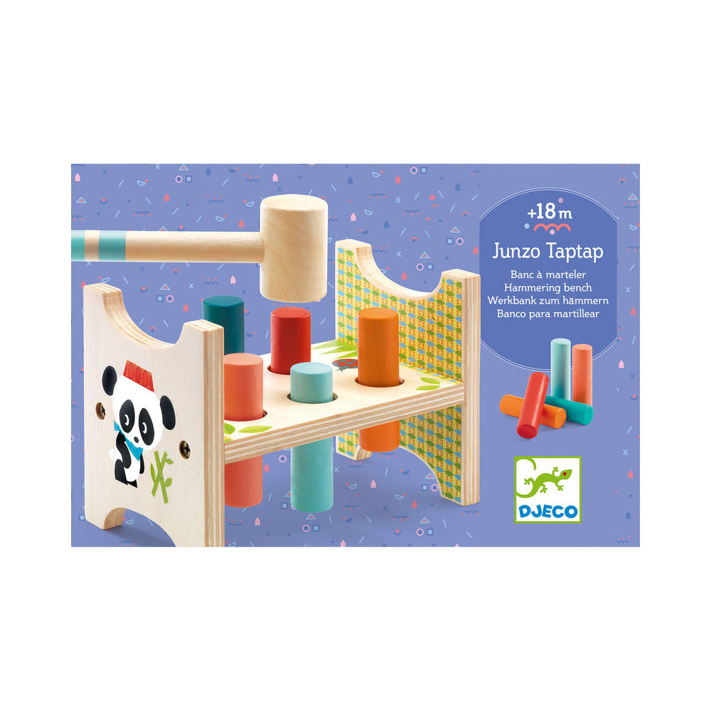 Djeco Junzo Tap Tap Wooden Peg & Mallet 19cm Toy Kids/Child 18m+
