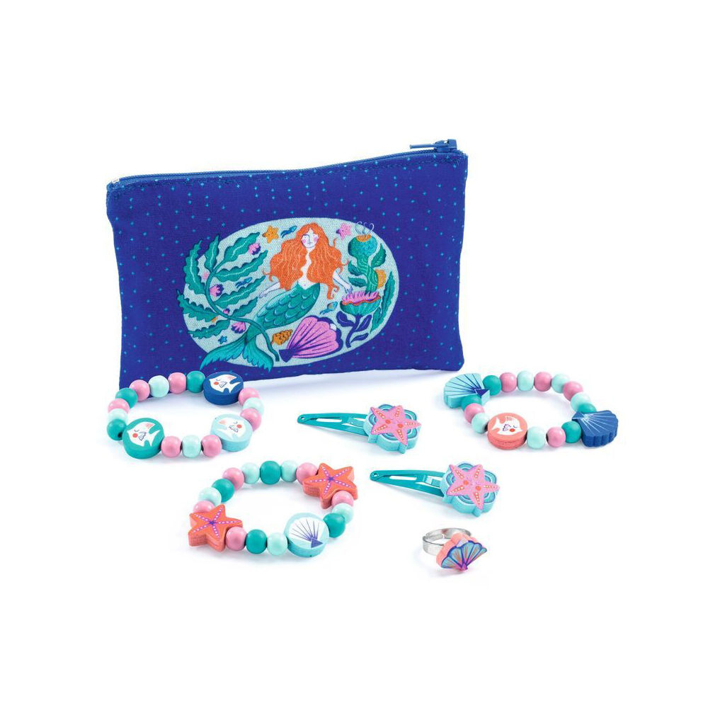 Djeco Lilarose's Jewellery Set Bracelet/Ring/Hair Clip w/Pouch Kids Toy 3y+