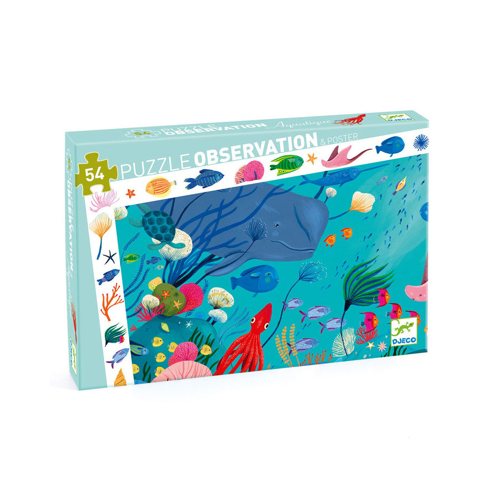 54pc Djeco Aquatic Observation Puzzle Game 34x23cm 4y+