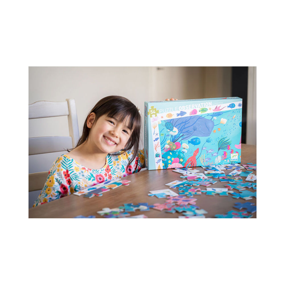 54pc Djeco Aquatic Observation Puzzle Game 34x23cm 4y+