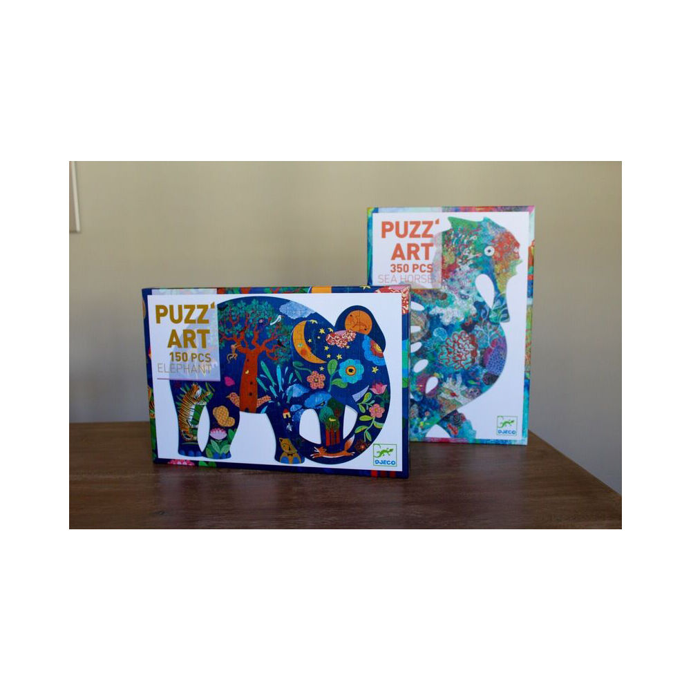 350pc Djeco Sea Horse Shaped Art Puzzle Game 23x34cm 7y+