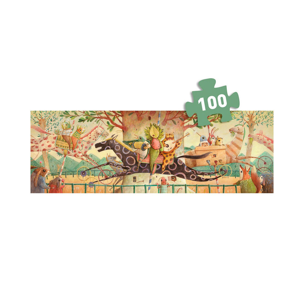 100pc Djeco Wonderful Ride Gallery Puzzle w/ Poster Game 97x33cm 5y+