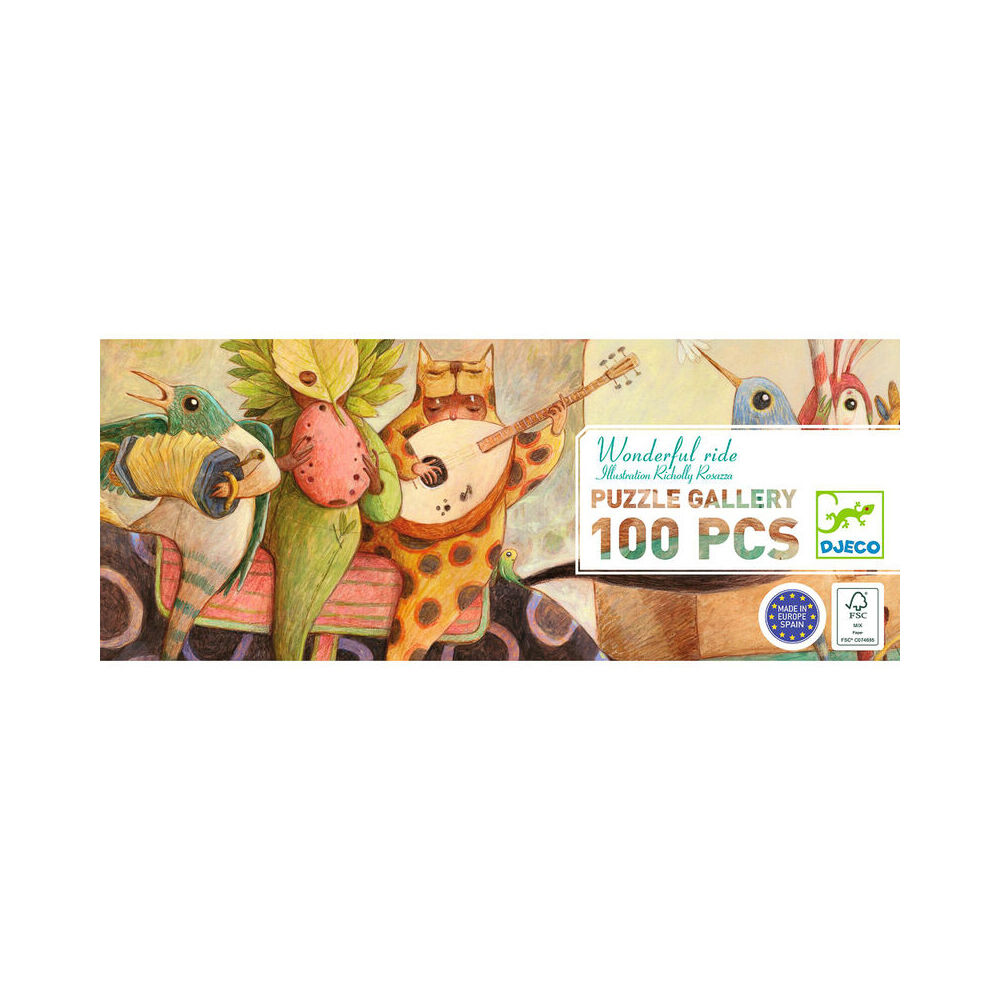 100pc Djeco Wonderful Ride Gallery Puzzle w/ Poster Game 97x33cm 5y+