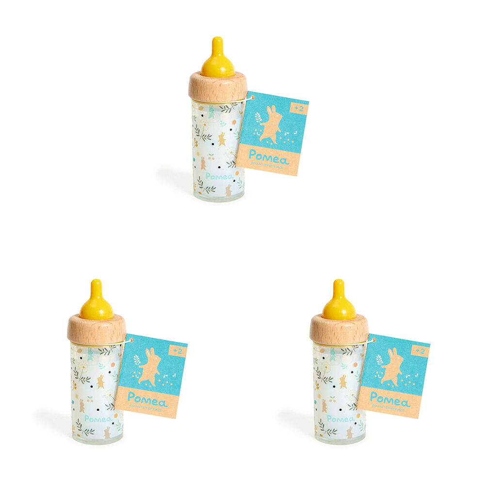 3PK Djeco Wooden Doll's Magic Feeding Bottle Kids Pretend Play 2y+