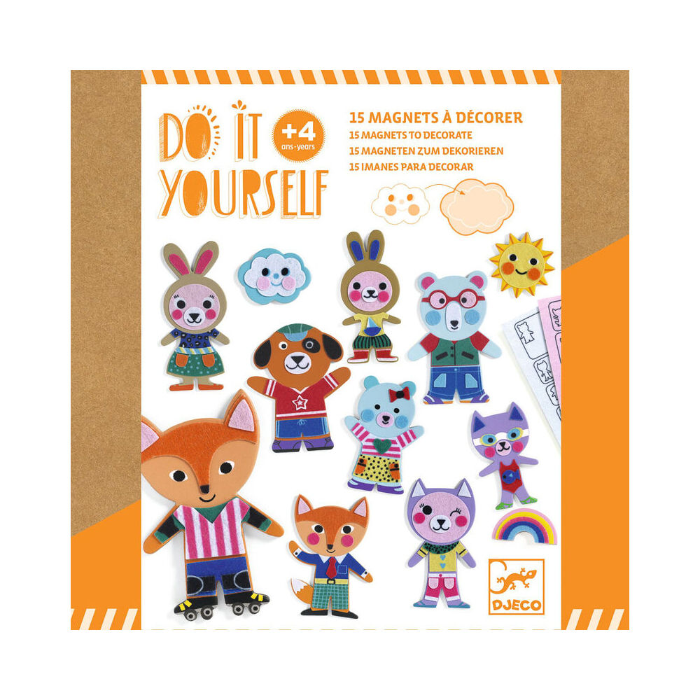 Djeco Do It Yourself Funky Family Magnets Kids DIY Kit 4y+