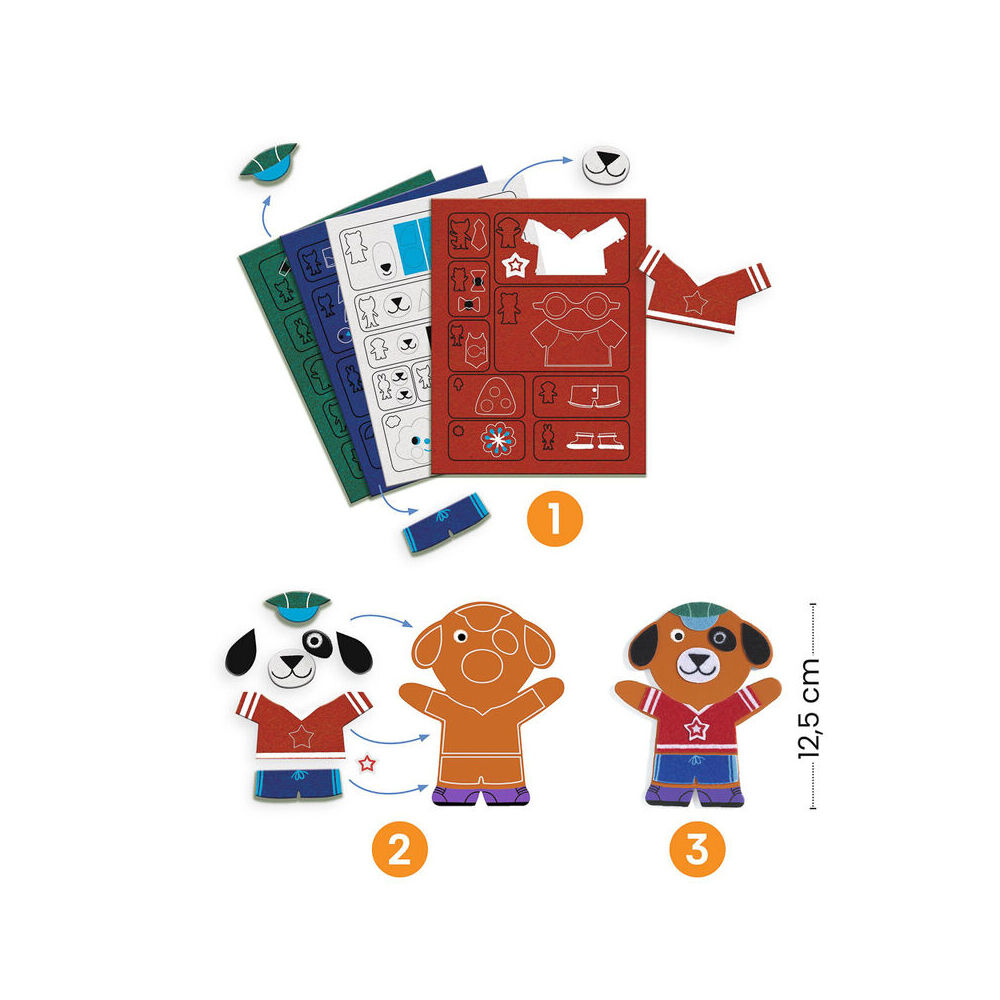 Djeco Do It Yourself Funky Family Magnets Kids DIY Kit 4y+