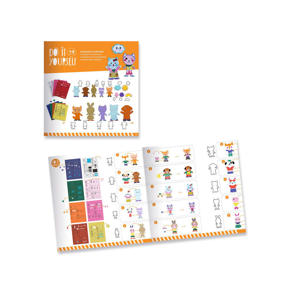 Djeco Do It Yourself Funky Family Magnets Kids DIY Kit 4y+