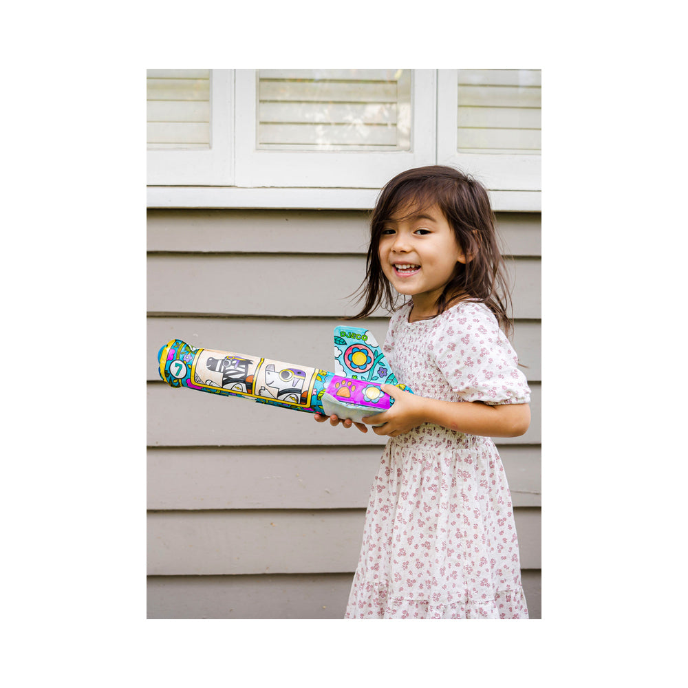 2PK Djeco Do It Yourself To The Sky Rockets Colour & Inflate Kids Craft 4y+