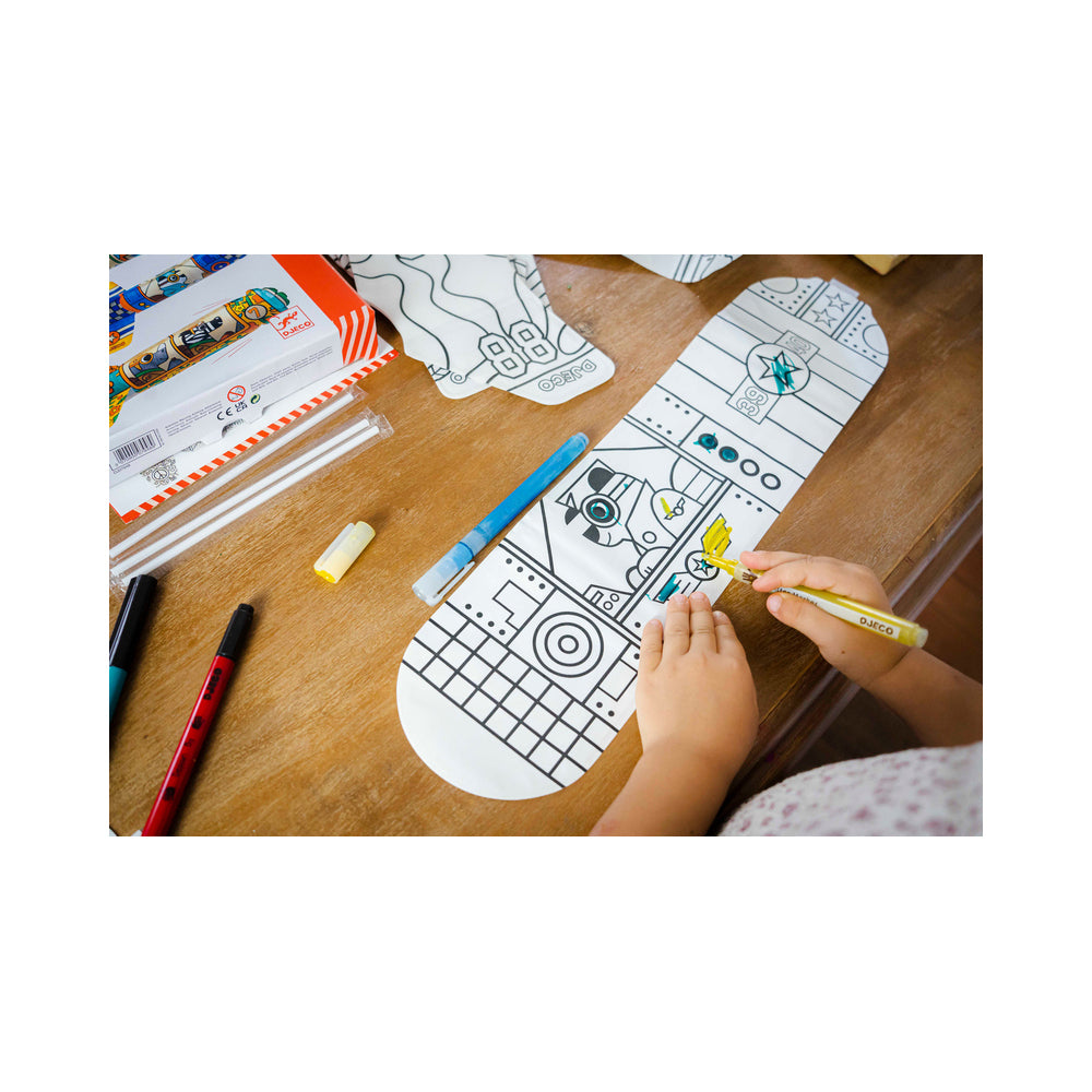 2PK Djeco Do It Yourself To The Sky Rockets Colour & Inflate Kids Craft 4y+