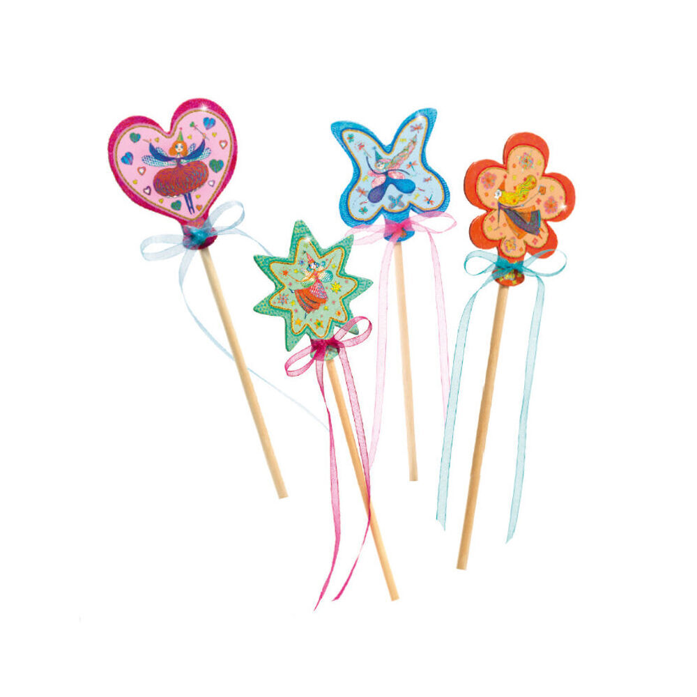 2PK Djeco Do It Yourself Little Fairy Wands Kids DIY Kit 5y+