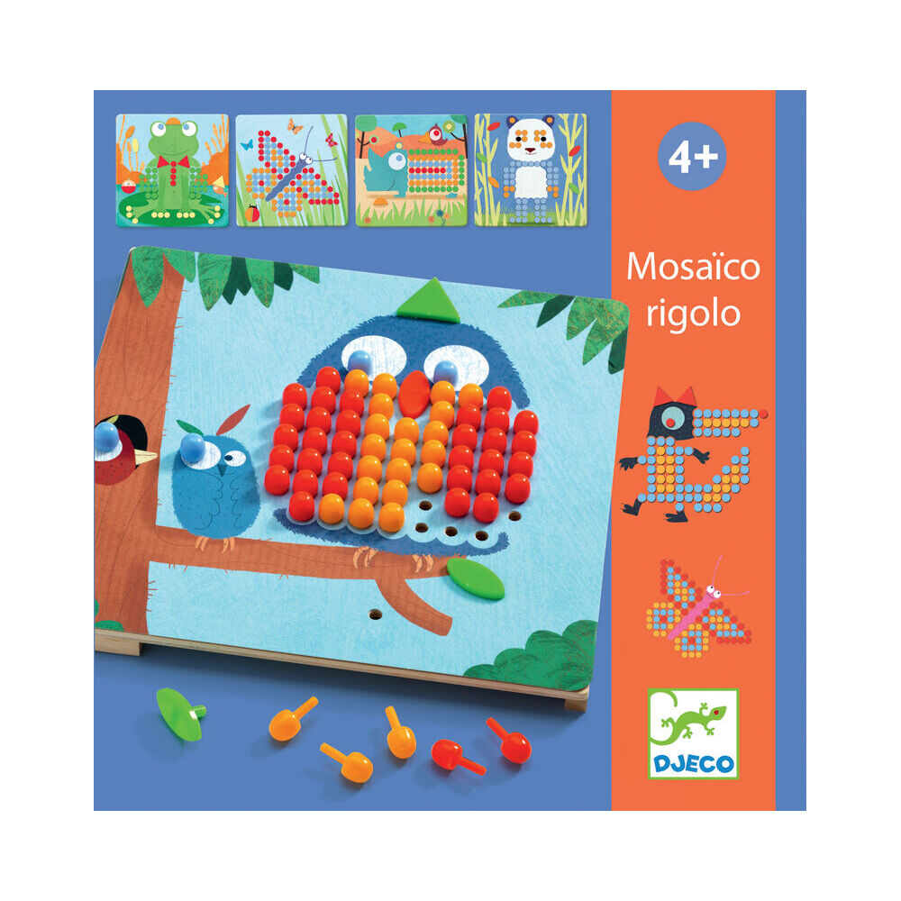 Djeco Rigolo Mosaico Peg Board 21.5cm Kids Game 4y+