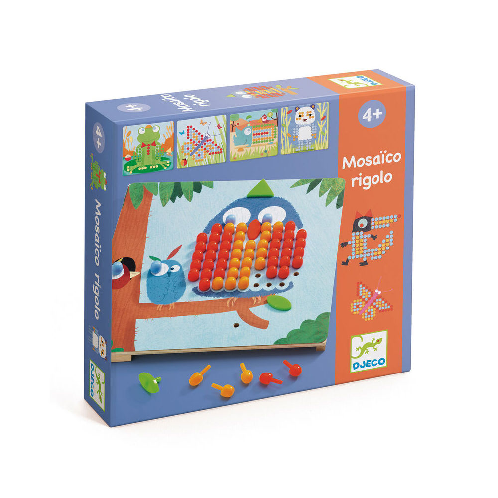 Djeco Rigolo Mosaico Peg Board 21.5cm Kids Game 4y+