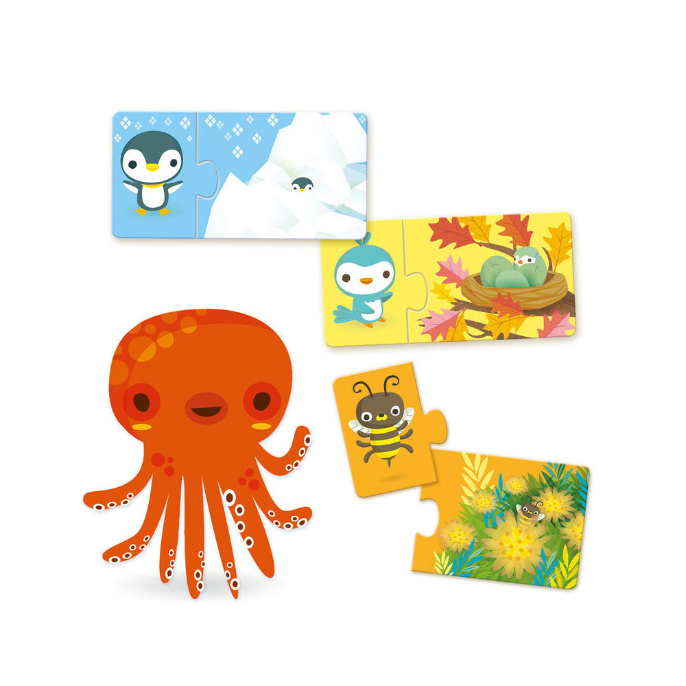 24pc Djeco Duo Hide & Seek Jigsaw Puzzle Kids Game 2y+