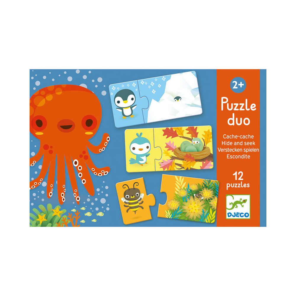 24pc Djeco Duo Hide & Seek Jigsaw Puzzle Kids Game 2y+