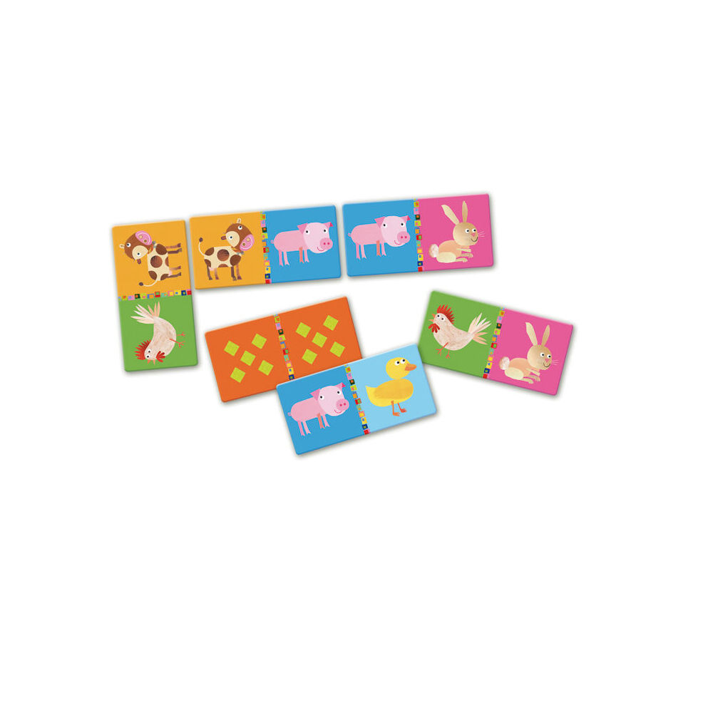30pc Djeco Farm Domino Kids Educational Fun Play Game 3y+