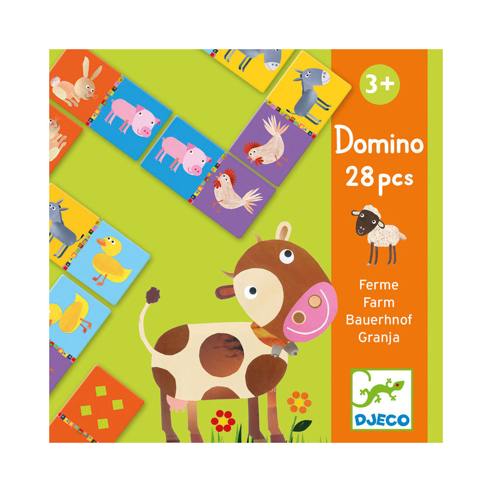 30pc Djeco Farm Domino Kids Educational Fun Play Game 3y+