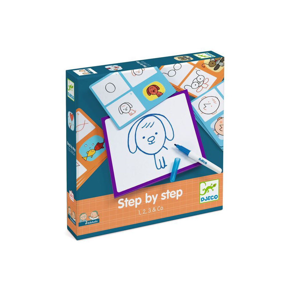 Djeco Step by Step Learn to Draw Basic w/ White Board 4y+