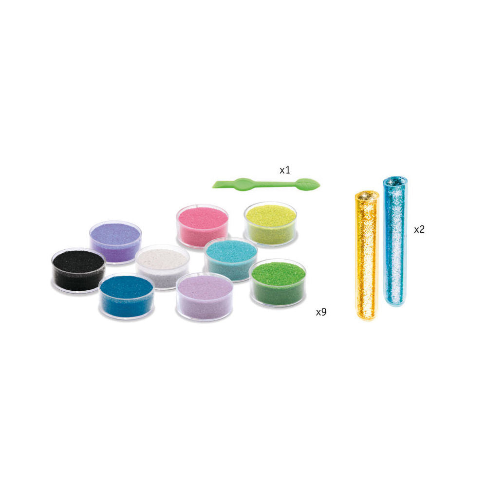 2PK Djeco Dazzling Birds Coloured Sand Kids Activity Kit 6y+