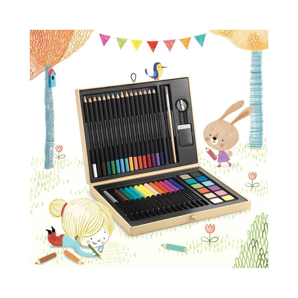 Djeco Colour Box Drawing Set Colouring Kit Kids/Children 5y+