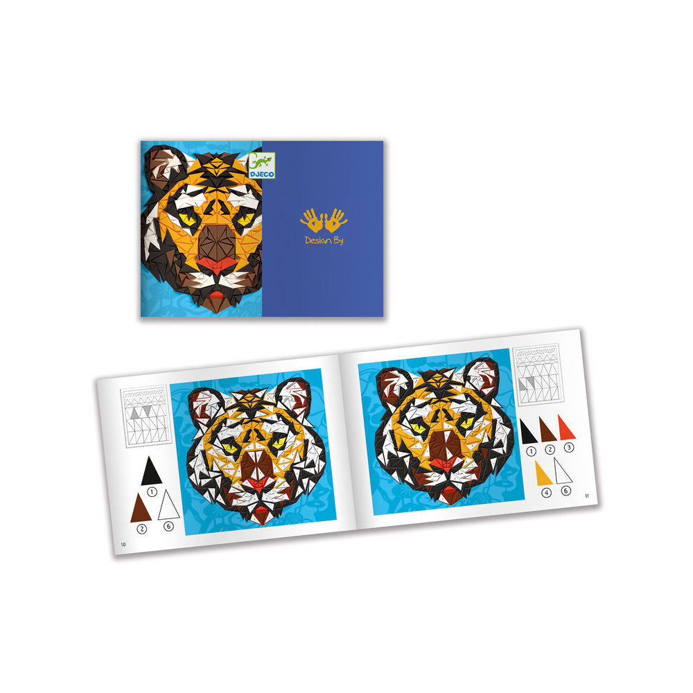 2PK Djeco Khan Mosaic Art/Craft Kids Activity Creative Kit 8y+