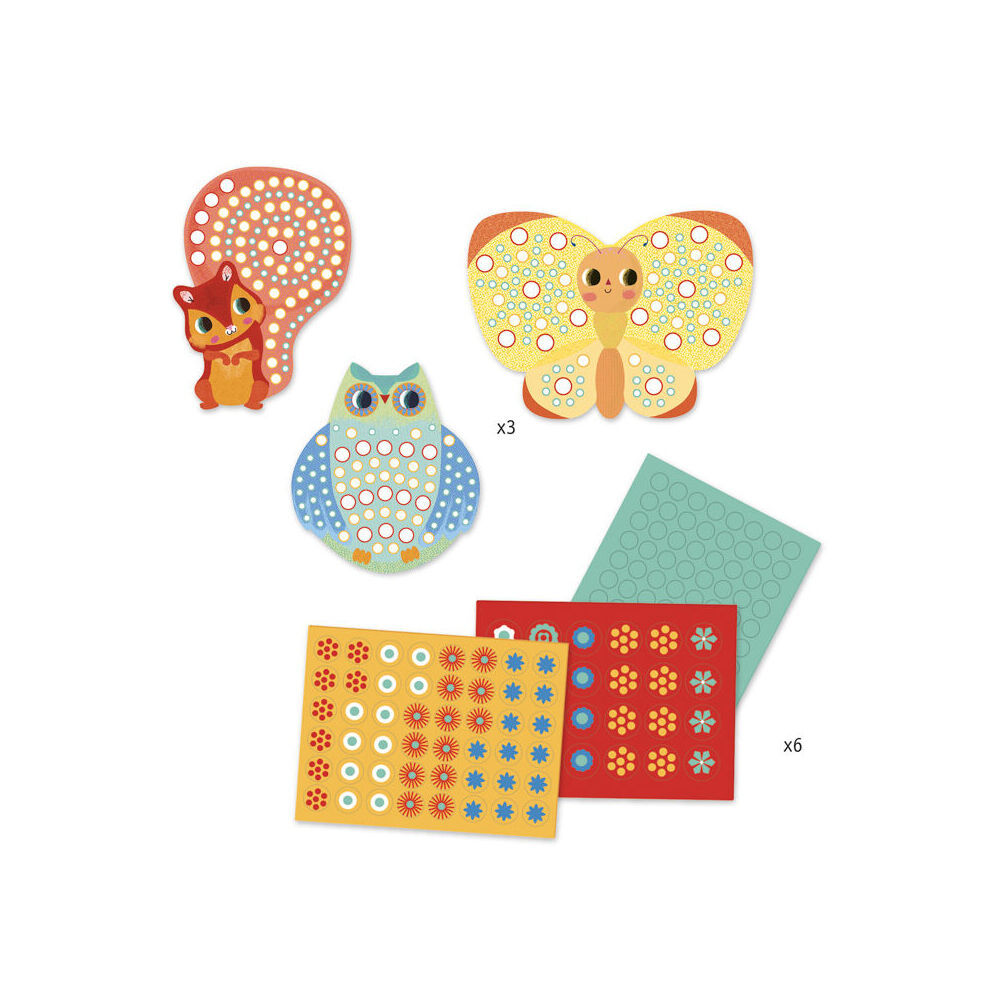 2PK Djeco Milfiori Mosaic Art/Craft Kids Activity Creative Kit 3y+