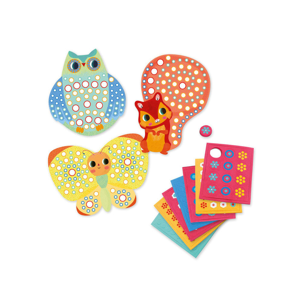 2PK Djeco Milfiori Mosaic Art/Craft Kids Activity Creative Kit 3y+