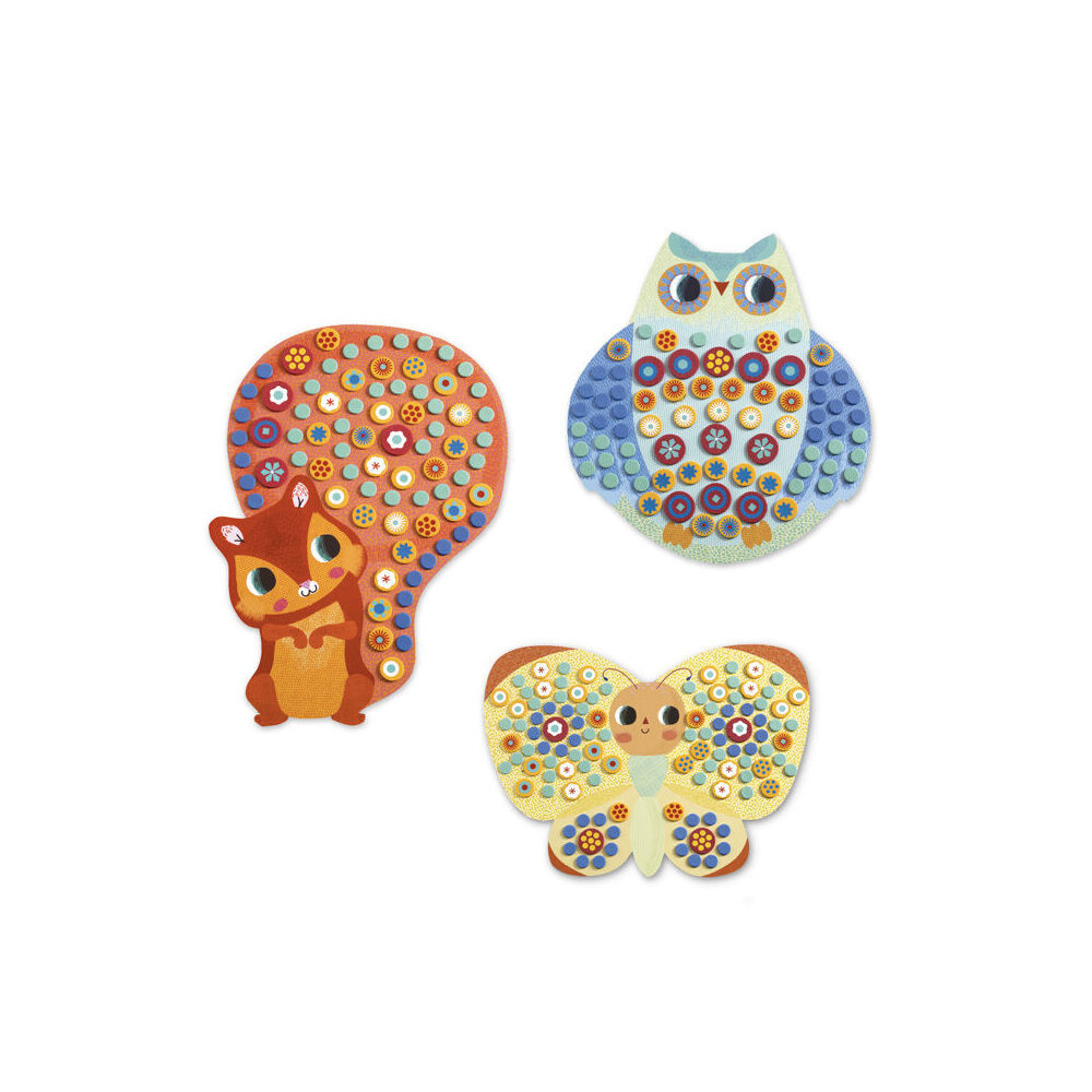 2PK Djeco Milfiori Mosaic Art/Craft Kids Activity Creative Kit 3y+