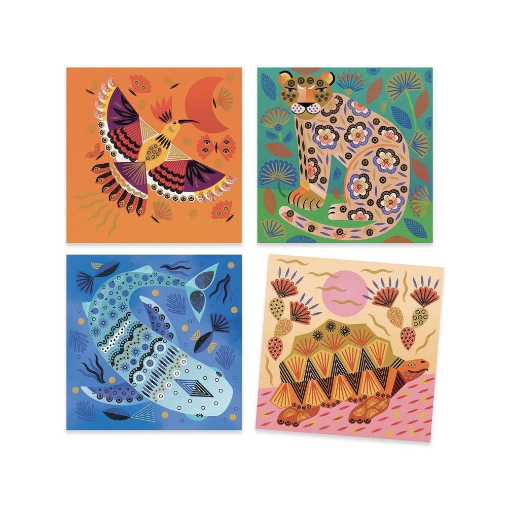 Djeco Patterns & Animals Clear Stamps 24x4cm Kids Craft Kit 7y+