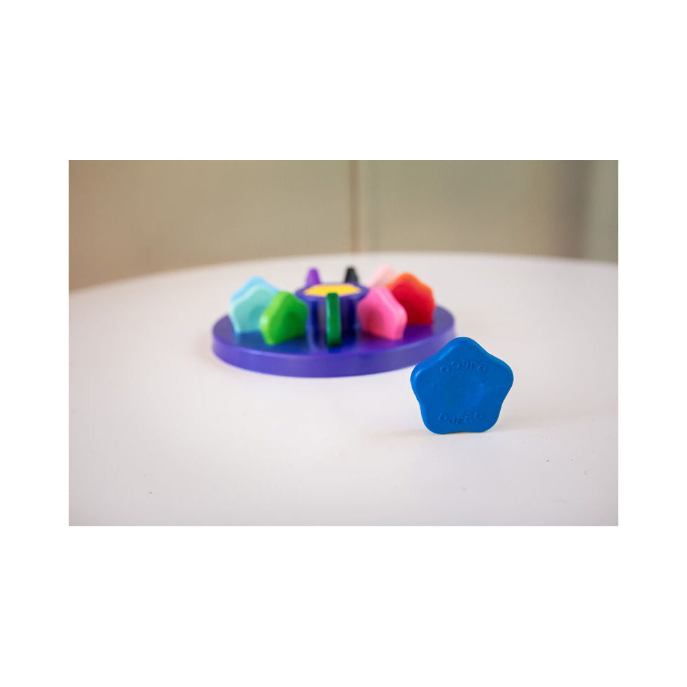 12pc Djeco Toddler Colouring Flower Crayons w/ Holder 18m+