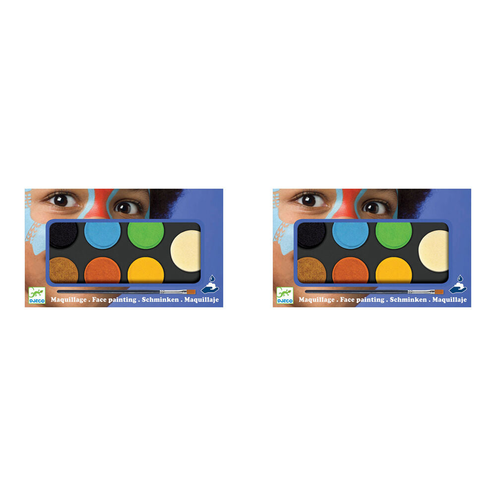 2PK Djeco Nature Body Art Palette 6-Colours Face Paint Set 3y+