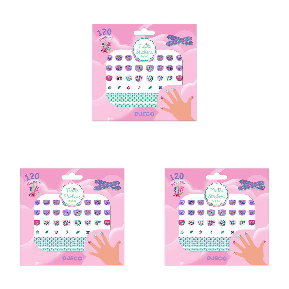 360pc Djeco Petit Flowers Nail Stickers Adhesive Manicure Art 4y+