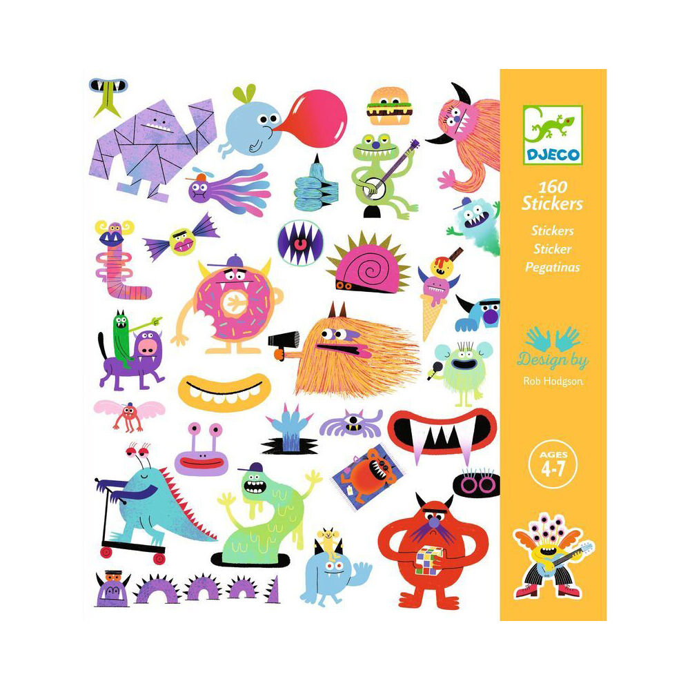 800pc Djeco Monster Stickers Stationery Decals Set Kids 3y+