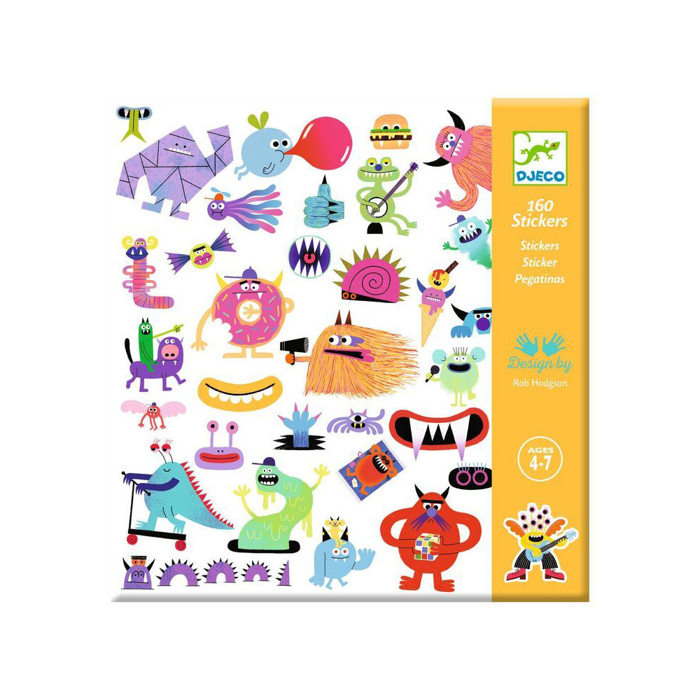 800pc Djeco Monster Stickers Stationery Decals Set Kids 3y+