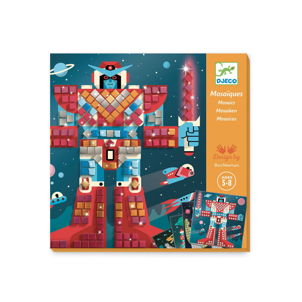 2PK Djeco Space Battle Mosaic Kids DIY Creative Craft Kit 5y+