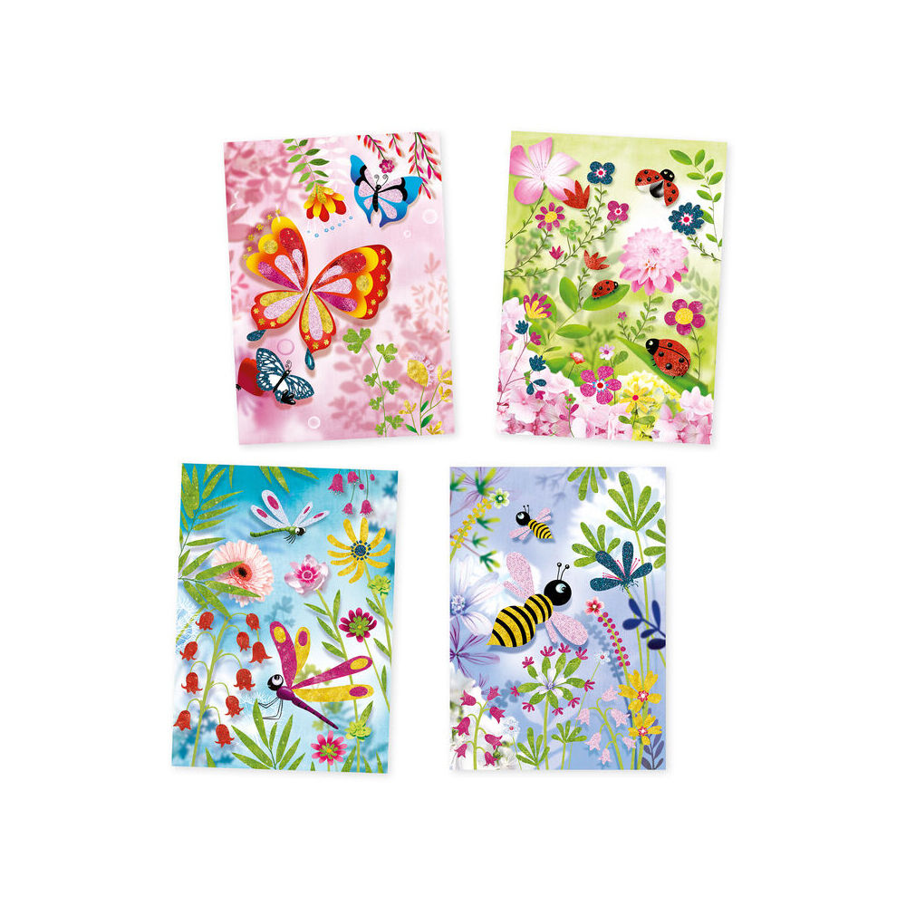 12pc Djeco Butterflies Glitter Boards DIY Art Kit Kids 8y+