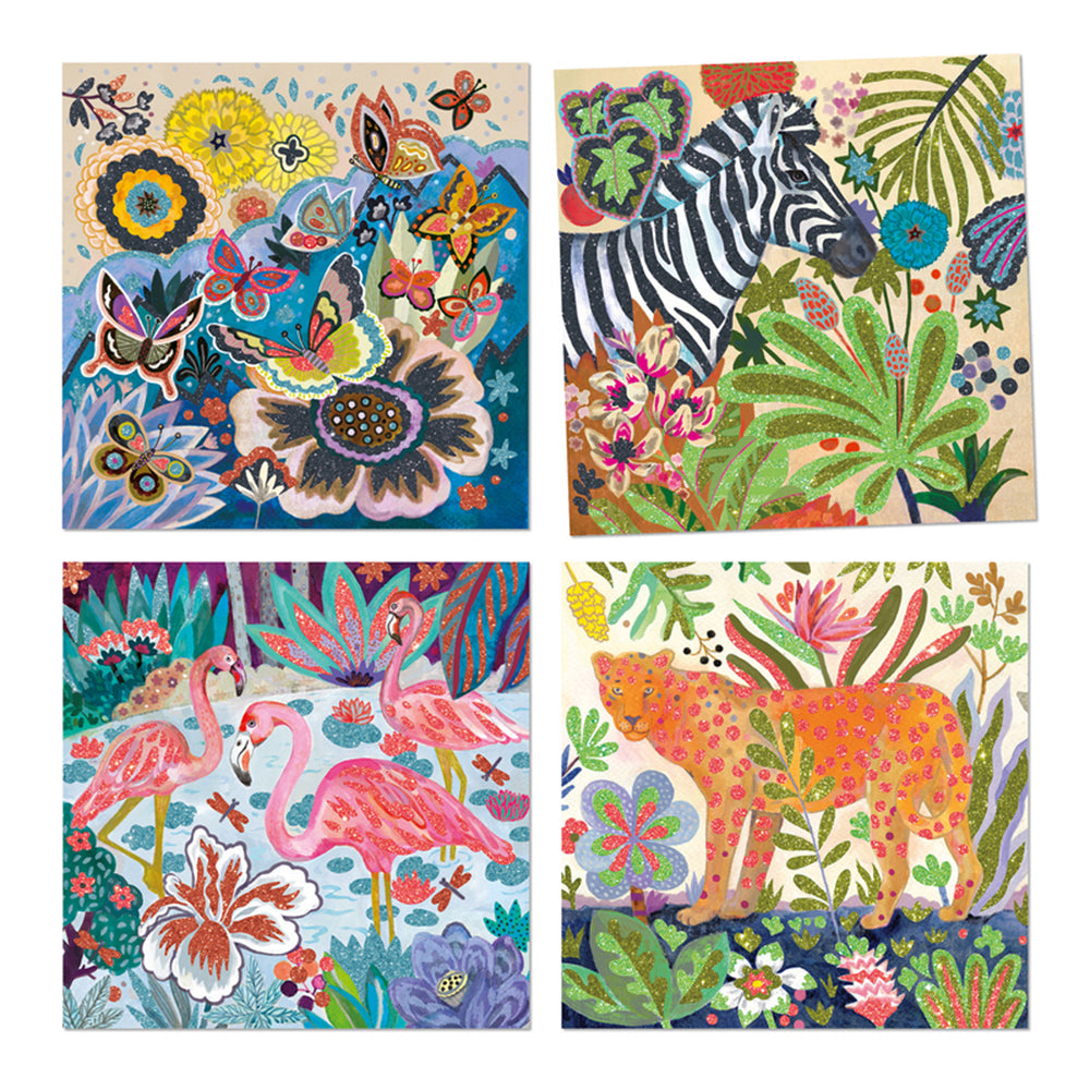 Djeco Tropico Glitter Boards Kids Activity Art Book 6y+