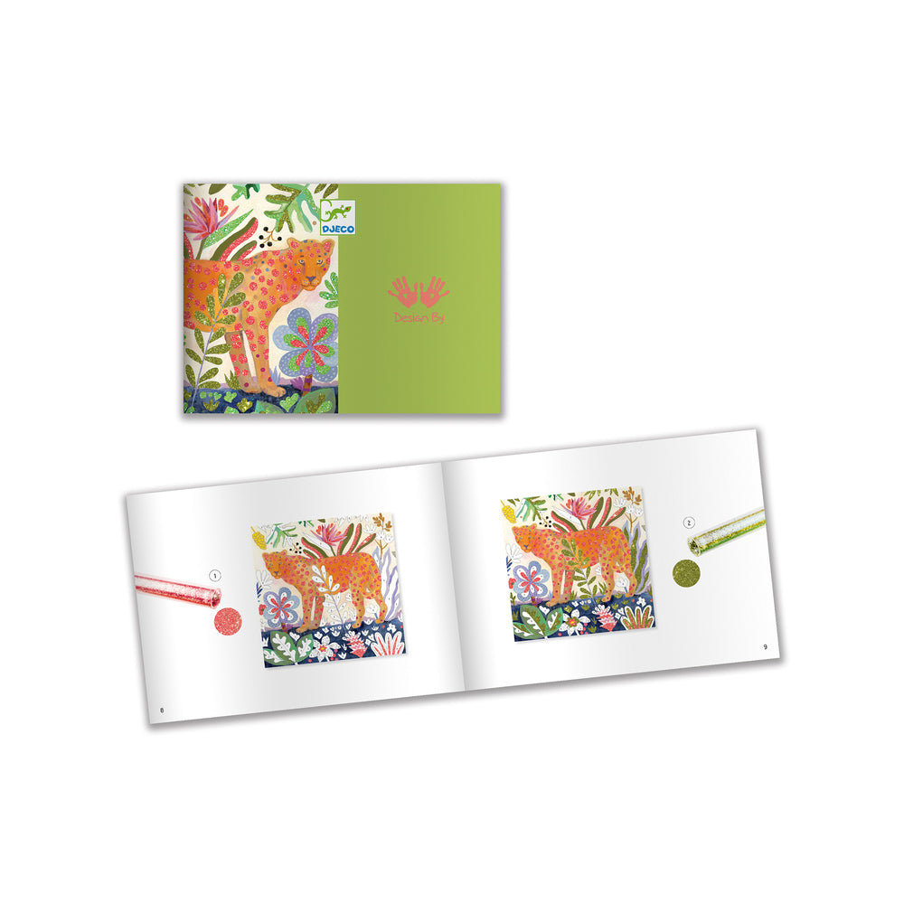 Djeco Tropico Glitter Boards Kids Activity Art Book 6y+