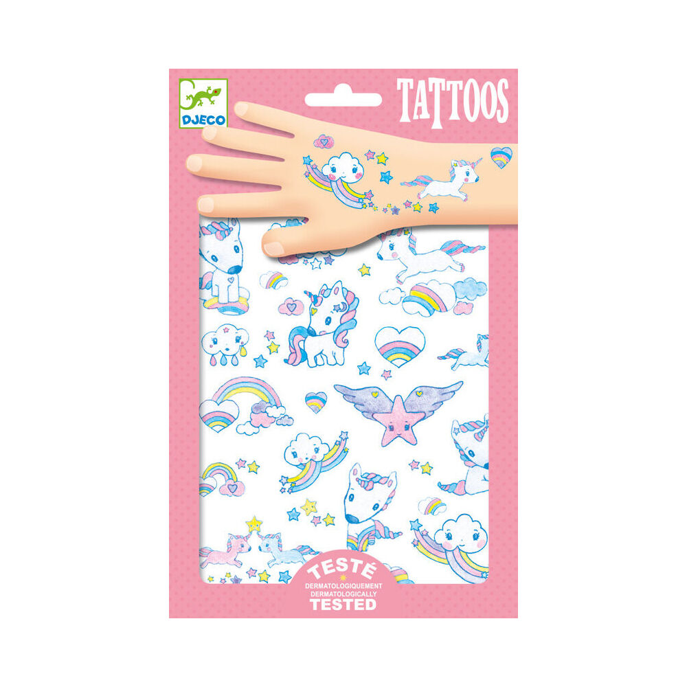 150pc Djeco Unicorns Temporary/Fake Tattoos Kids 3y+