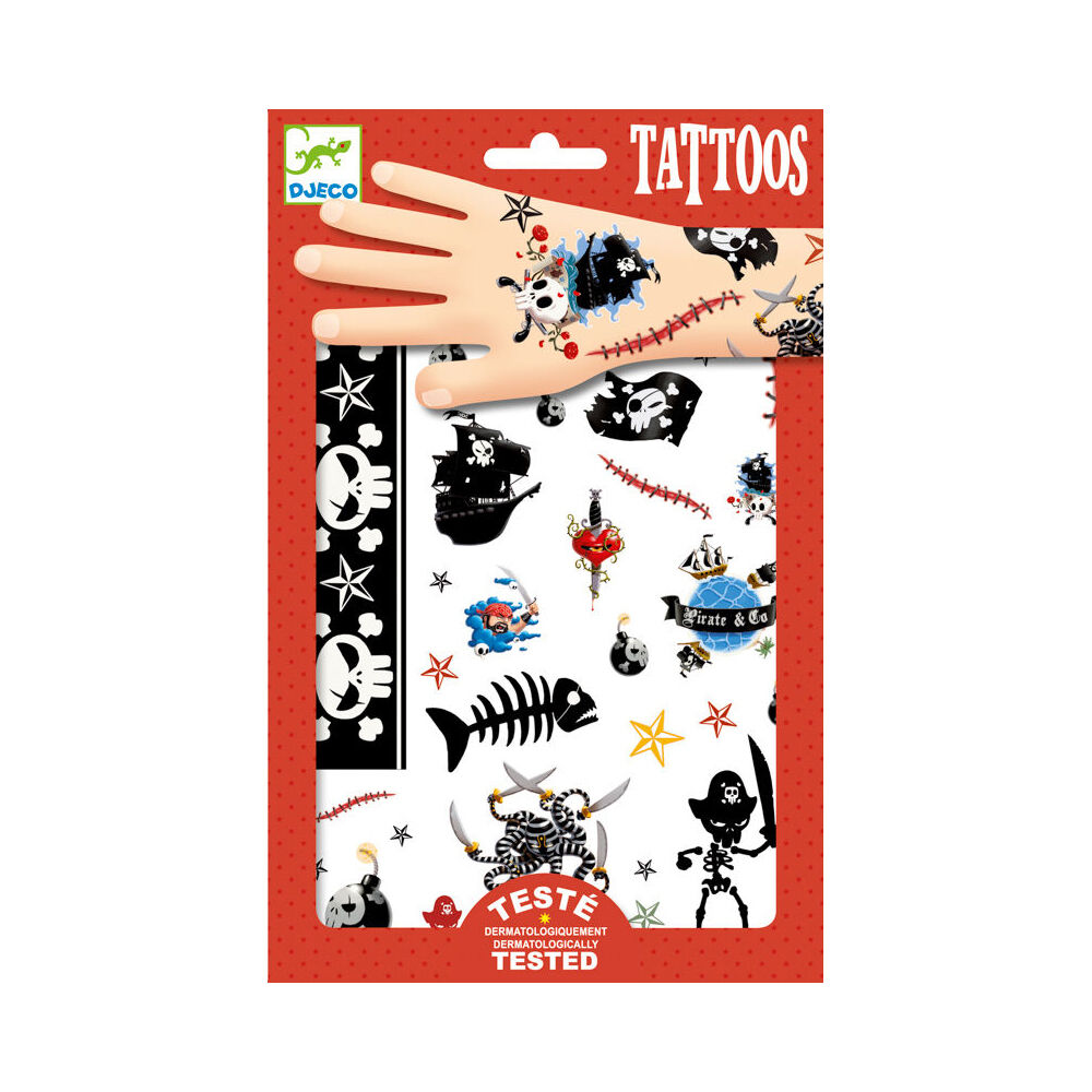 150pc Djeco Pirates Temporary/Fake Tattoos Kids 3y+