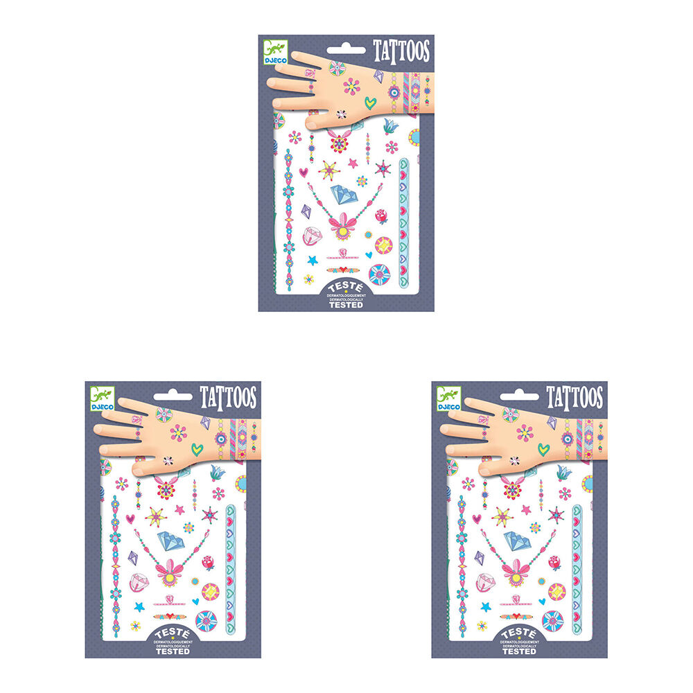 150pc Djeco Jenni's Jewels Temporary/Fake Tattoos Kids 3y+